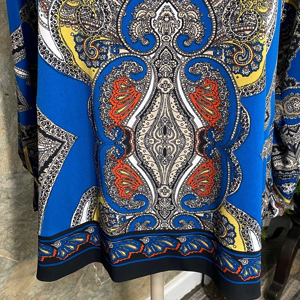 Alani shirt top blouse tunic colorful vibrant paisley stretch extra sleeves XL - Picture 3 of 11